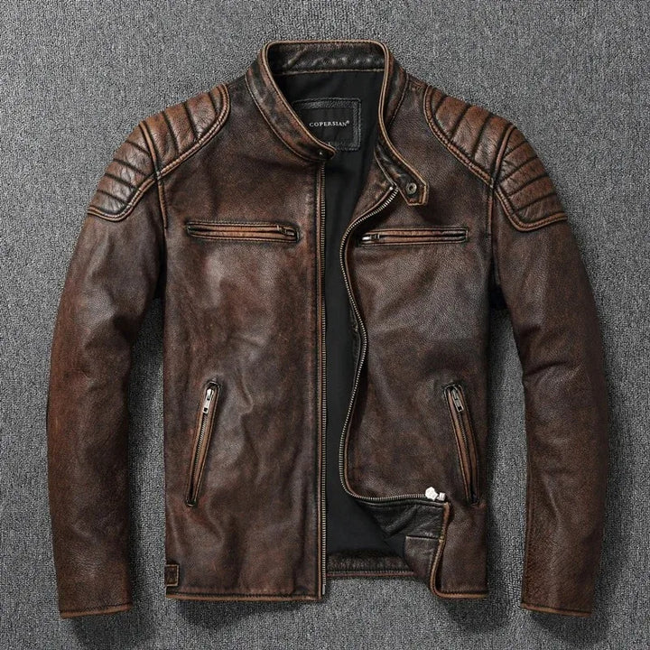 "The Bronco" Cowhide Biker Jacket