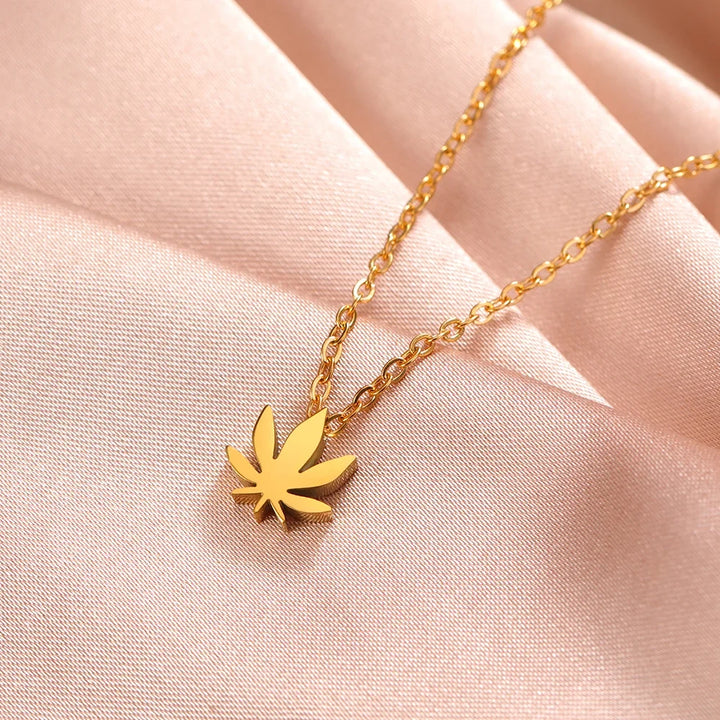 Maple Leaf Stainless Steel Necklace