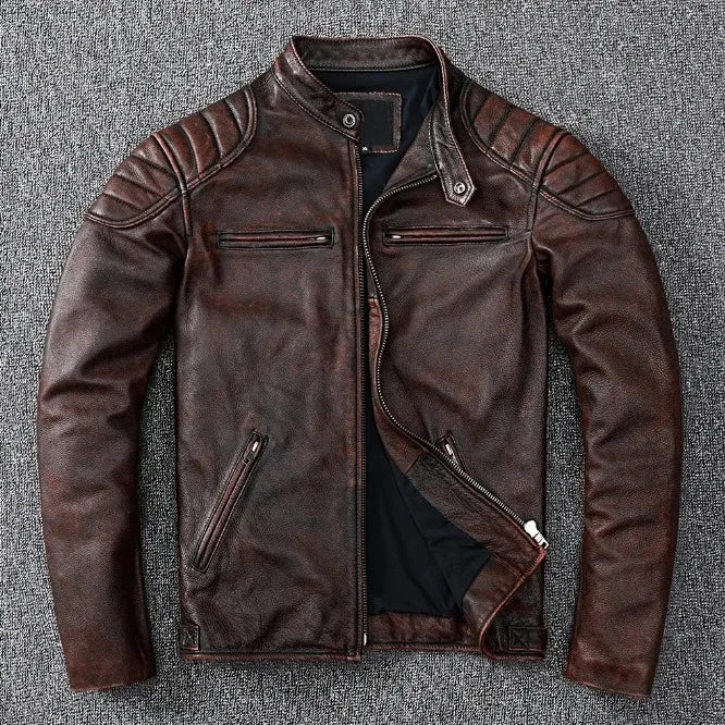 "The Bronco" Cowhide Biker Jacket