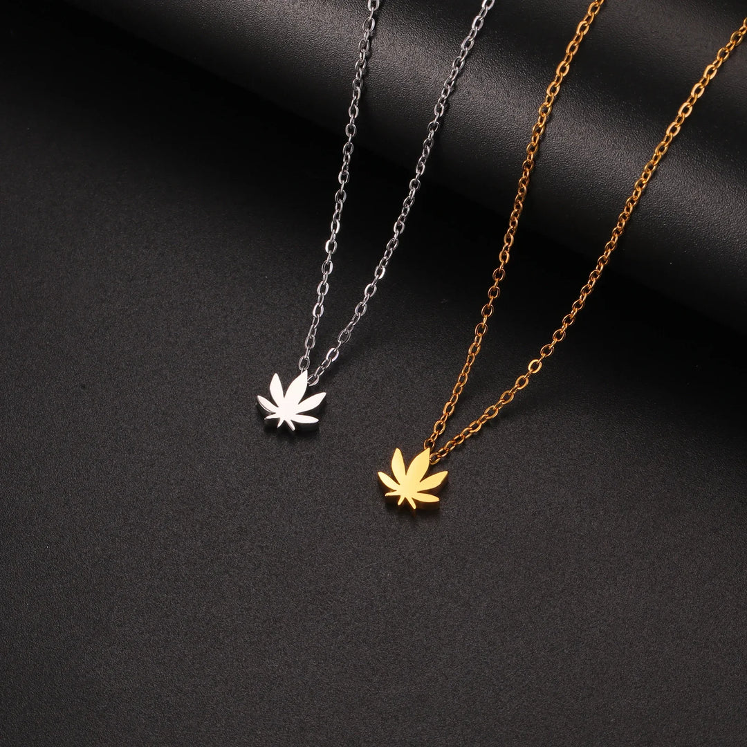 Maple Leaf Stainless Steel Necklace