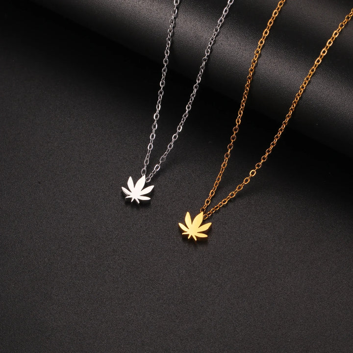 Maple Leaf Stainless Steel Necklace