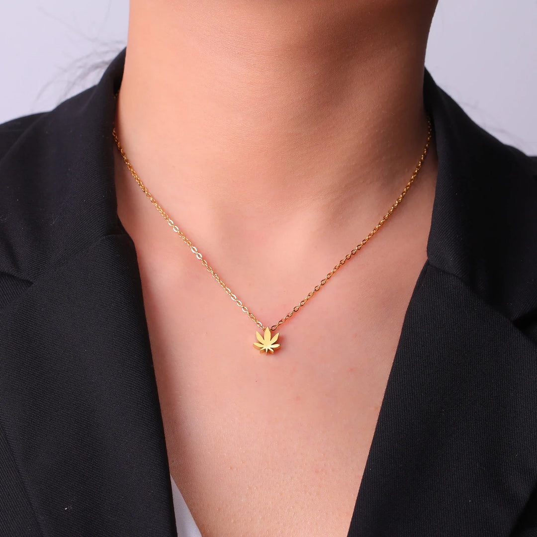 Maple Leaf Stainless Steel Necklace