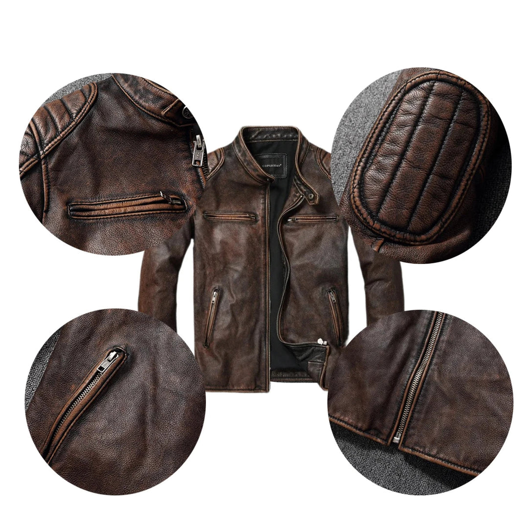"The Bronco" Cowhide Biker Jacket
