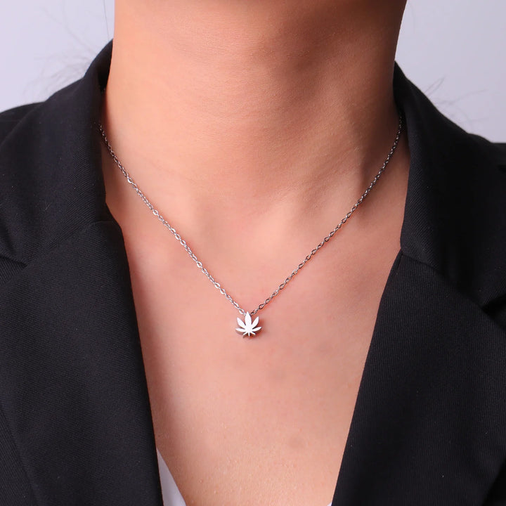 Maple Leaf Stainless Steel Necklace